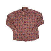 Vintage Alan Flusser Long Sleeve Paisley Ugly Crazy Shirt - Size XL